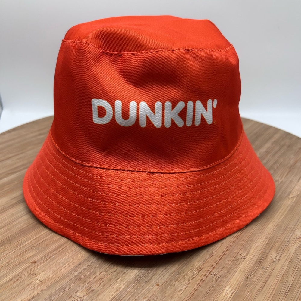 Summer 2025  Dunkin Donuts Reversible Bucket Hat Orange / Pink logo